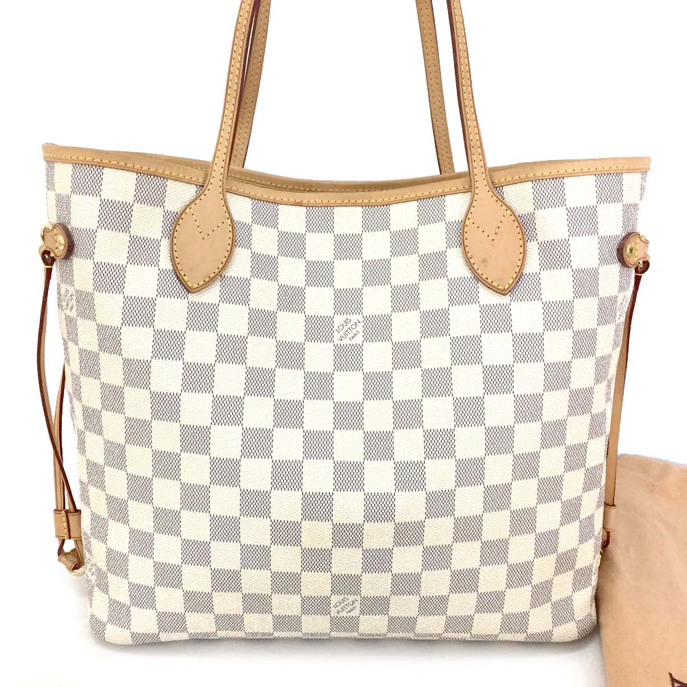 100% Authentic Louis Vuitton Damier Azur Neverfull MM Shoulder Tote Bag /p298 | eBay