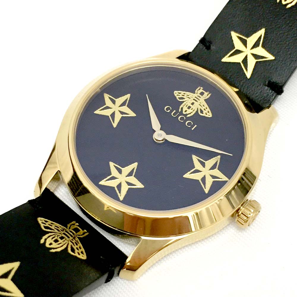 New GUCCI G Timeless Bee Star Leather 