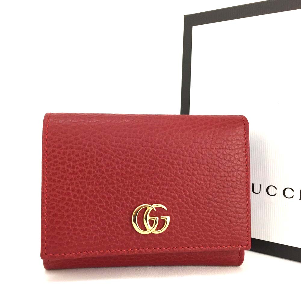 leather mini wallet with gucci logo