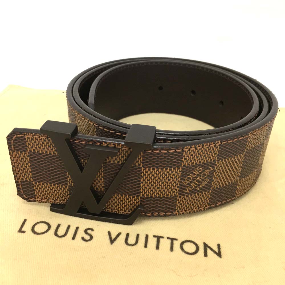 Unused Louis Vuitton Damier Ebene M9807 Ceinture Initials 85 34